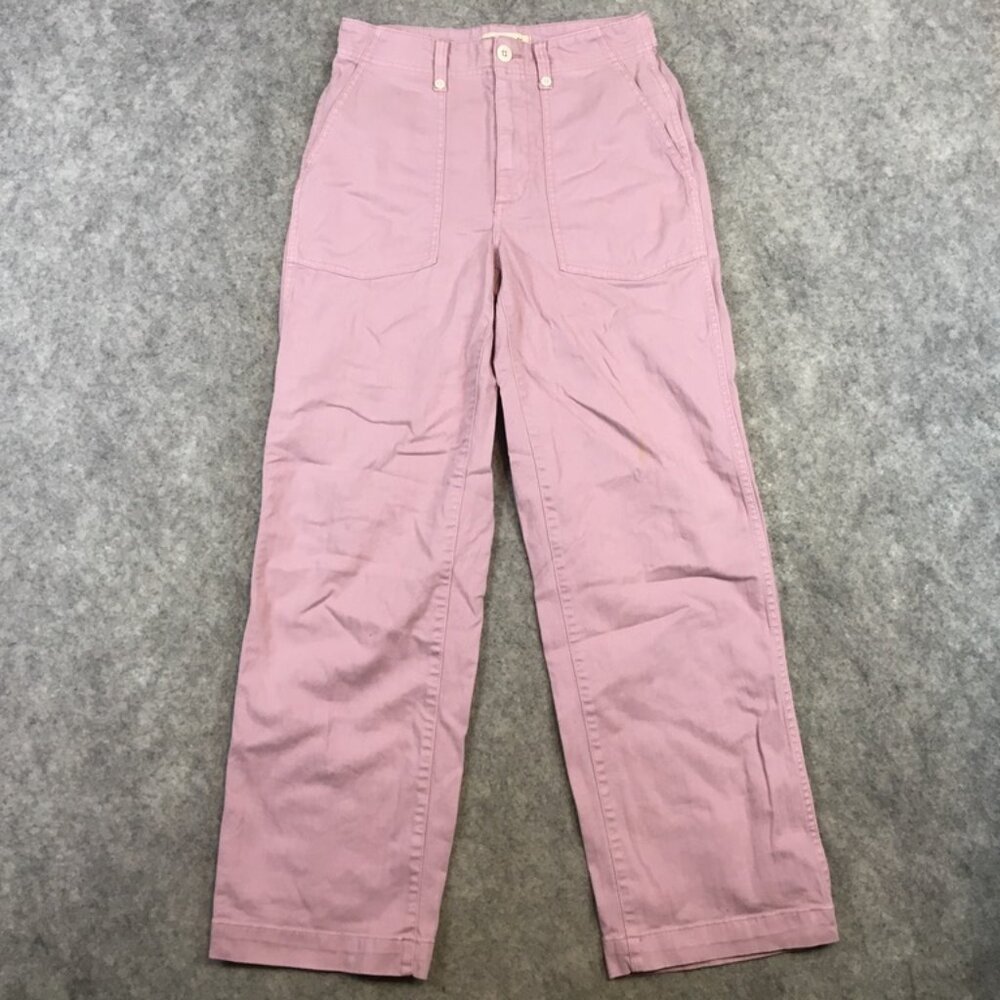 Madewell Jeans 26 Retro High Waist Straight Baggy Leg Pink Flap Pockets Cotton